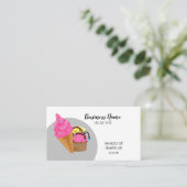 Carte De Visite Belle crème glacée Saupoudrée blanche et rose (Debout devant)