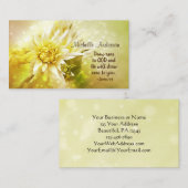 Carte De Visite Belle Dahlia Jaune et la Bible Verse Jacques 4:8, (Devant / Derrière)