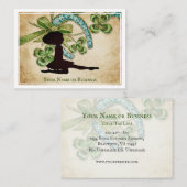Carte De Visite Belle danseuse irlandaise, Shamrock et fer à cheva (Devant / Derrière)