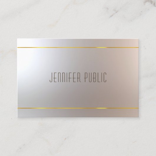 Carte De Visite Belle Design Moderne Professionnel Chic Plain (Devant)