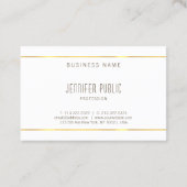 Carte De Visite Belle Design Moderne Professionnel Chic Plain (Dos)
