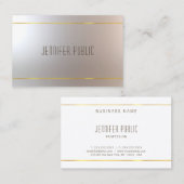 Carte De Visite Belle Design Moderne Professionnel Chic Plain (Devant / Derrière)