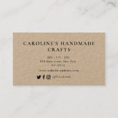 Carte De Visite belle écriture Entreprise artisanale artisanale (Dos)
