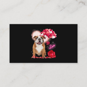 Carte De Visite Belle English Bulldog Balloon Coeur Valentines Jou