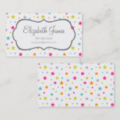 Carte De Visite Belle Étoiles Colorées (Devant / Derrière)