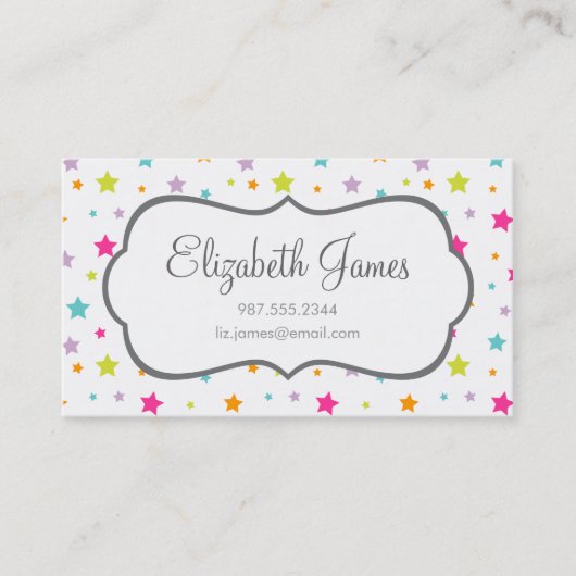 Carte De Visite Belle Étoiles Colorées (Devant)
