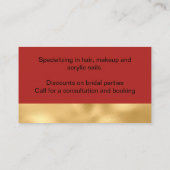 Carte De Visite Belle femme africaine look or (Dos)