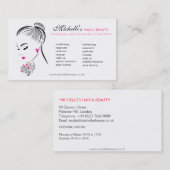 Carte De Visite Belle femme aux boucles d'oreilles roses (Devant / Derrière)