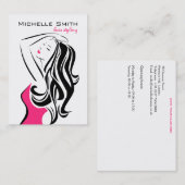 Carte De Visite Belle fille avec le marquage à chaud de (Devant / Derrière)