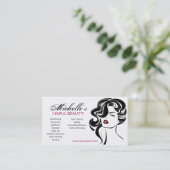 Carte De Visite Belle fille avec l'icône de maquillage de cheveux (Debout devant)