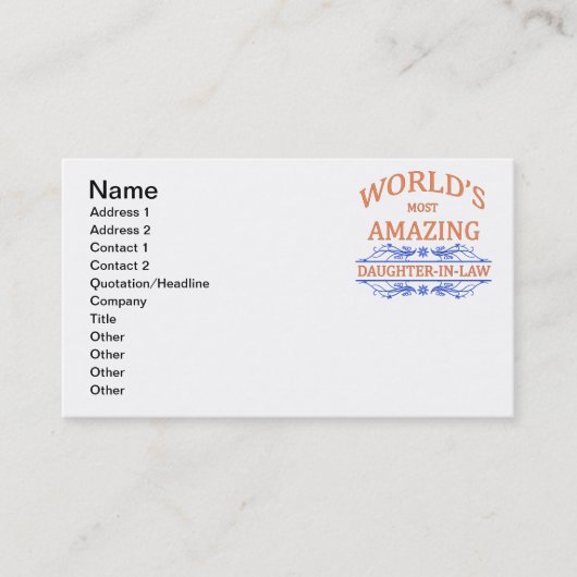 Carte De Visite Belle-fille extraordinaire (Devant)