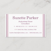 Carte De Visite Belle Fleur de pois doux Planificateur d'événement (Dos)