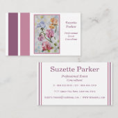 Carte De Visite Belle Fleur de pois doux Planificateur d'événement (Devant / Derrière)