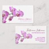 Carte De Visite Belle fleur d'orchidée violette rose sur blanc ! b (Devant / Derrière)