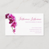 Carte De Visite Belle fleur d'orchidée violette rose sur blanc ! b (Dos)