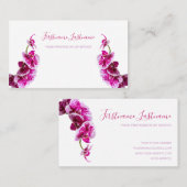 Carte De Visite Belle fleur d'orchidée violette rose sur blanc ! b (Devant / Derrière)