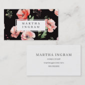 Carte De Visite Belle fleur rose et rouge pavot (Devant / Derrière)