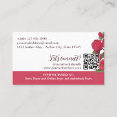 Carte De Visite Belle Floral Rouge Monogramme Romance Auteur (Dos)