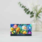 Carte De Visite Belle florale colorée (Debout devant)
