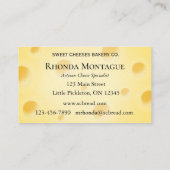 Carte De Visite Belle Fromage Alimentation & Divertissement Monogr (Dos)