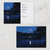 Carte De Visite Belle hausse de lune se reflétant outre de l'eau (Devant / Derrière)