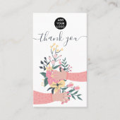 Carte De Visite Belle illustration de bouts fleuris merci (Devant)