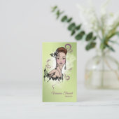 Carte De Visite Belle illustration de mode à visage (Debout devant)