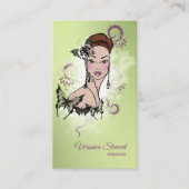 Carte De Visite Belle illustration de mode à visage (Devant)