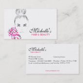 Carte De Visite Belle illustration de mode féminine (Devant / Derrière)