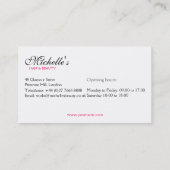 Carte De Visite Belle illustration de mode féminine (Dos)