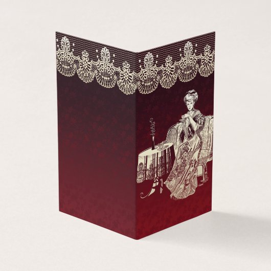 Carte De Visite Belle Lady boissons thé (Extérieur)