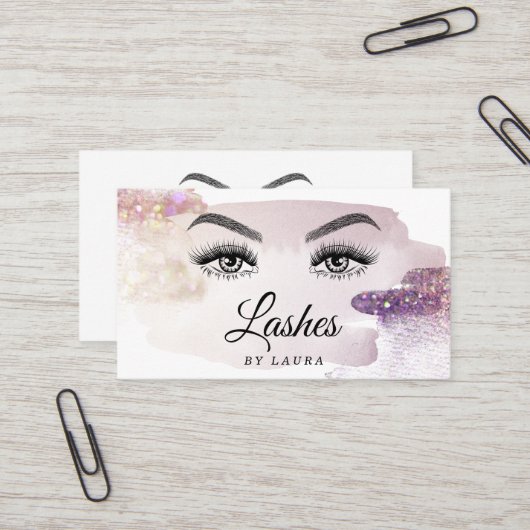 Carte De Visite Belle Lashes Yeux et Brows à la main Bu (Devant/Arrière en situation)