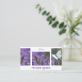 Carte De Visite Belle lavande pour fleuriste et expert en fleurs (Debout devant)