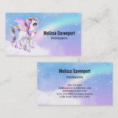 Carte De Visite Belle licorne avec Rainbow Mane (Devant / Derrière)