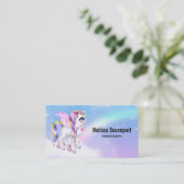 Carte De Visite Belle licorne avec Rainbow Mane (Debout devant)