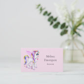 Carte De Visite Belle licorne avec Rainbow Mane (Debout devant)