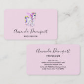 Carte De Visite Belle licorne avec Rainbow Mane (Devant / Derrière)