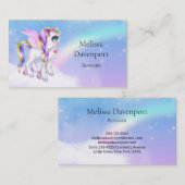 Carte De Visite Belle licorne avec Rainbow Mane (Devant / Derrière)