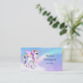 Carte De Visite Belle licorne avec Rainbow Mane (Debout devant)