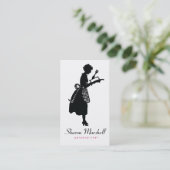 Carte De Visite Belle Madame Female Chef Cook Catering de tablier (Debout devant)