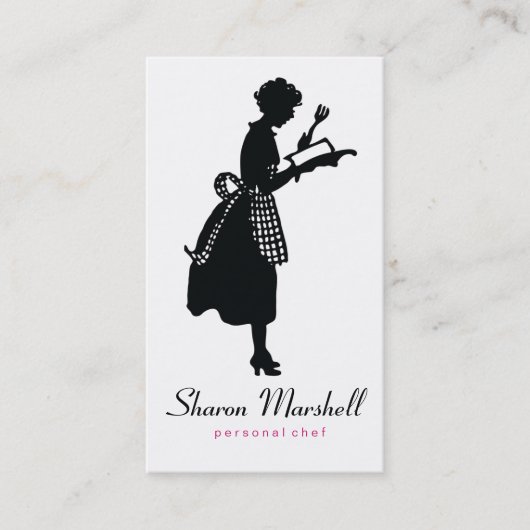 Carte De Visite Belle Madame Female Chef Cook Catering de tablier (Devant)