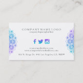 Carte De Visite Belle mandala violette et bleue (Dos)