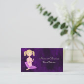 Carte De Visite Belle méditation de Yoga violet fille (Debout devant)