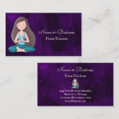 Carte De Visite Belle méditation de Yoga violet fille (Devant / Derrière)