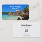 Carte De Visite Belle Mer Tropicale avec Côte Rocheuse Couverte (Devant / Derrière)