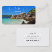 Carte De Visite Belle Mer Tropicale Côte Rocheuse (Devant / Derrière)
