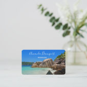 Carte De Visite Belle Mer Tropicale Côte Rocheuse (Debout devant)