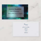 Carte De Visite Belle Nebula verte remplie d'étoiles (Devant / Derrière)