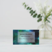 Carte De Visite Belle Nebula verte remplie d'étoiles (Debout devant)