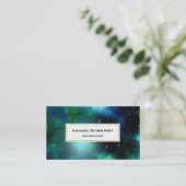 Carte De Visite Belle Nebula verte remplie d'étoiles (Debout devant)